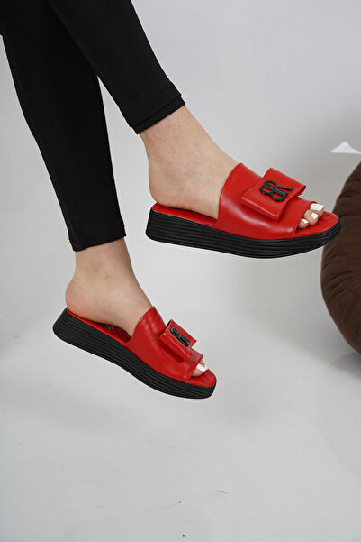 Osso Hakiki Deri Kadın Düz Terlik 211195603