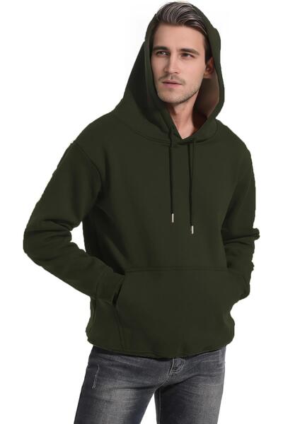 GHASSY CO. Ghassy Co. Men's Ultra Thermal Hooded Sherpa Lined Kangaroo Pocket Sweatshirt