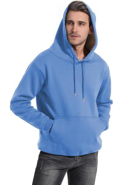 GHASSY CO. Ghassy Co. Erkek Ultra Termal Kapüşonlu Sherpa Astarlı Kanguru Cepli Sweatshirt