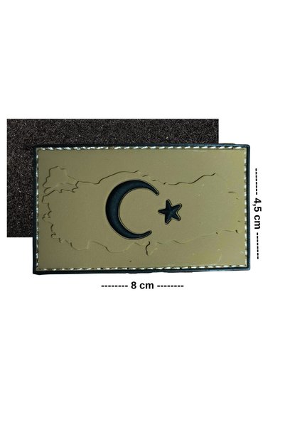 Megas Etiket Cırtlı - Türk Bayrağı Kauçuk/Silikon Arma