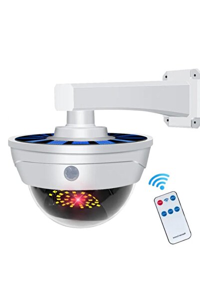 sgeteknoloji GÜNEŞ ENERJİLİ GECE GÖRÜŞLÜ HAREKET SENSÖRLÜ CAYDIRICI KUMANDALI SAHTE GÜVENLİK KAMERA