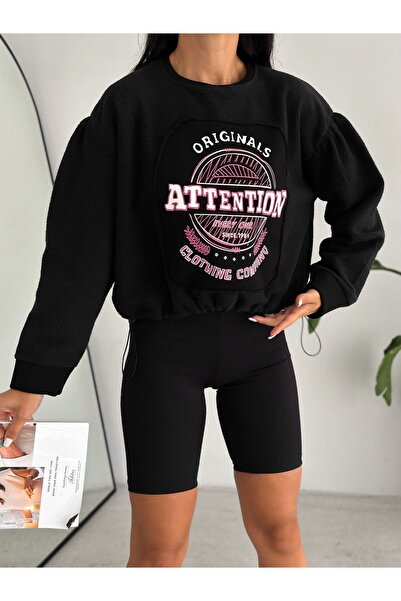 Noa Noa Світшот з принтом і деталями з плюшу, 3 нитки