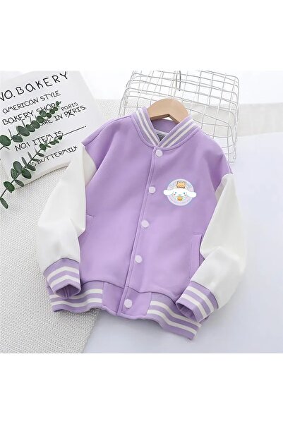 MECH BUTİK Cinnamoroll Printed Lilac College Jacket College Coat