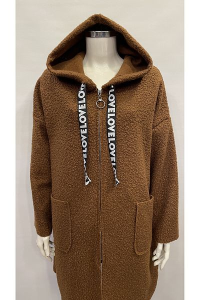 ŞIK STİL LARGE SIZE ZIPPERED HOODED JACKET-CARDIGAN-Coat-COAT