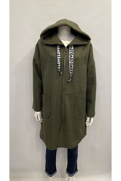 ŞIK STİL LARGE SIZE ZIPPERED HOODED JACKET-CARDIGAN-Coat-COAT