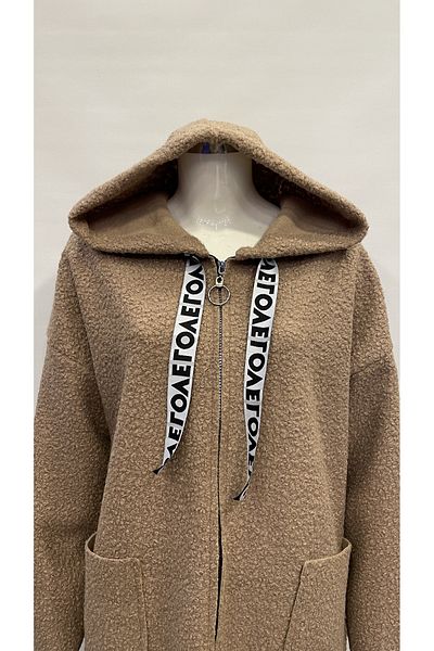ŞIK STİL LARGE SIZE ZIPPERED HOODED JACKET-CARDIGAN-Coat-COAT