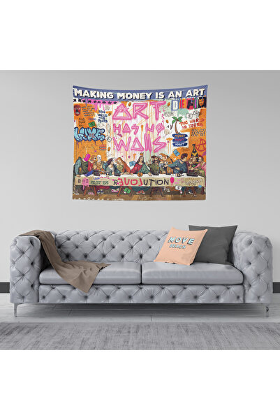 move home Patterned fabric wall covering, tapestry