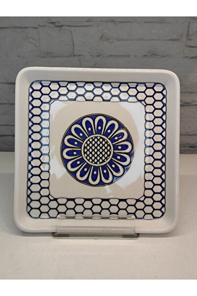 ALANYA HOME DECOR 6 PCS SQUARE BLUE DESSERT/CAKE PLATE PORCELAIN PORCELAIN 18,5x18,5cm 6 PCS