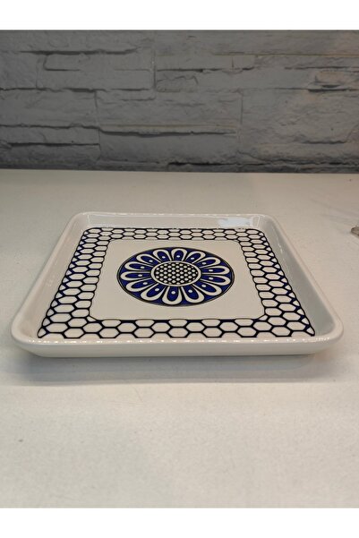 ALANYA HOME DECOR 6 PCS SQUARE BLUE DESSERT/CAKE PLATE PORCELAIN PORCELAIN 18,5x18,5cm 6 PCS