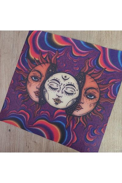 fırsatlar diyarı Astrology Sun Tarot Altar Cloth / Tarot Cover 75x75 Cm