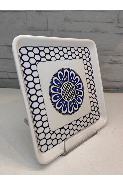 ALANYA HOME DECOR 6 PCS SQUARE BLUE DESSERT/CAKE PLATE PORCELAIN PORCELAIN 18,5x18,5cm 6 PCS