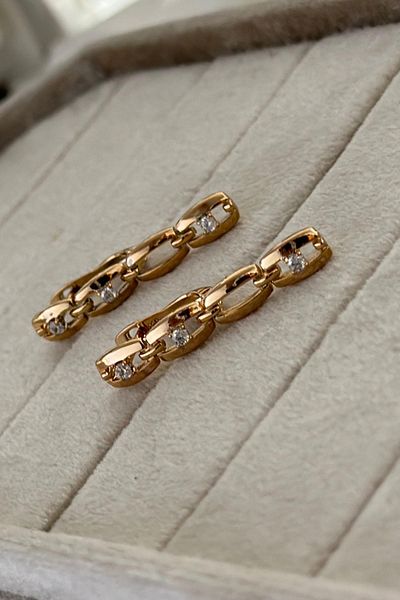 MyladyAccessoriess حجر مفصل سلسلة متدلية نموذج أقراط الصلب