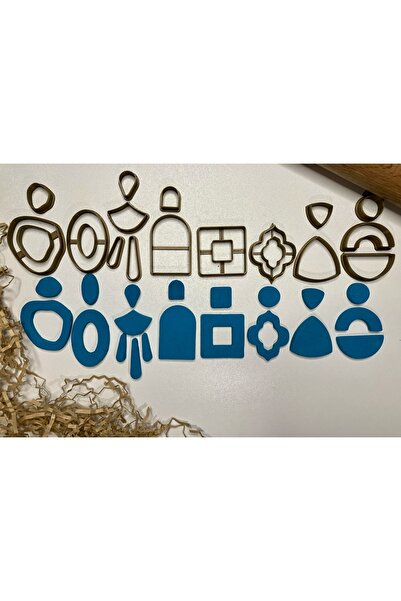 Volala 16 Parça Polimer Kil Küpe Kalıbı Seti