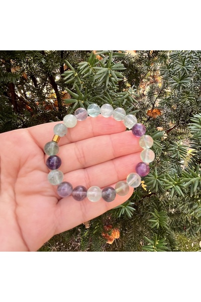 Gepstone سوار حجر فلوريت طبيعي 8 ملم