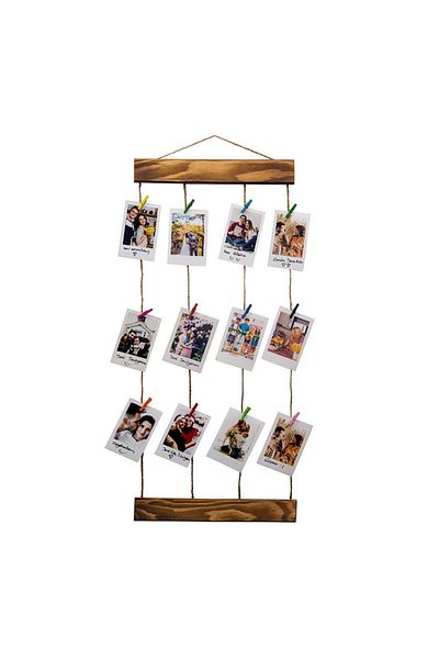 zeuscolor Wooden Mini Wall Frame with String and Latch - 25x57cm without photo