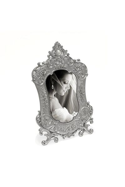zeuscolor Photo Embossed Vintage Silver Glitter Frame - 10X15Cm