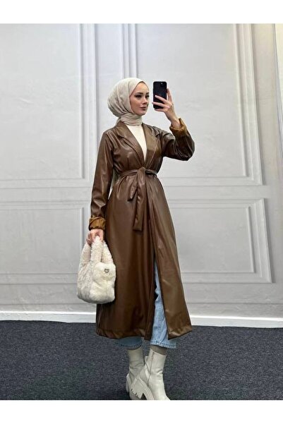 Esre Store 4461 - Deri Trençkot Kahverengi