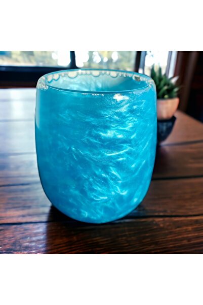 Moonart Design 350 ml cam simli hareketli su/koktey/meşrubat bardağı