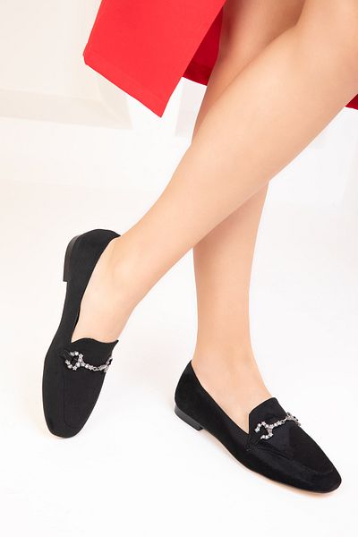 SOHO Black Suede Women's Ballerinas 18727