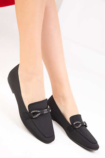 SOHO Černé matné saténové dámské baleríny 18725