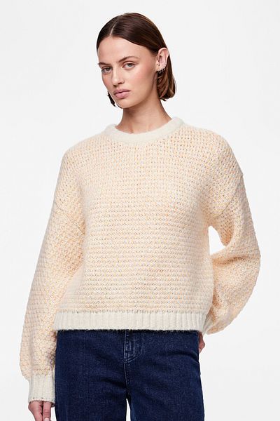 PIECES PCMIRAN LS O-NECK KNIT BC