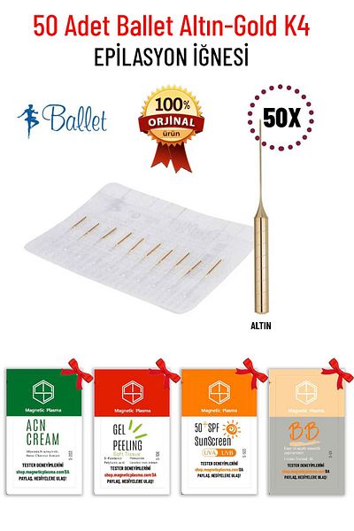 Ballet 50 Pieces K4 Gold Hair Removal Needle Original K4 Gold - Gift