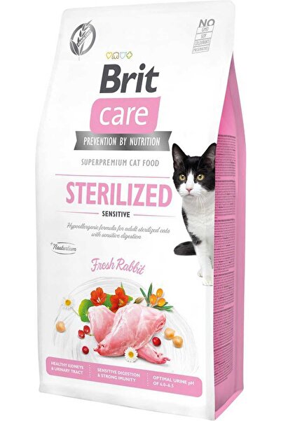 Brit Care sterilised sensitive kısırlaştırılmış tavşanlı hassas yetişkin kedi maması 7kg rabbit