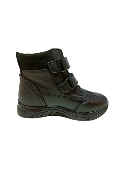 RKS SHOES Erkek Çocuk Deri Kürklü Cırtlı Nubuk Detay Bot