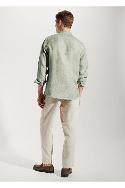 MANGO Man Hakim yakalı %100 keten gömlek