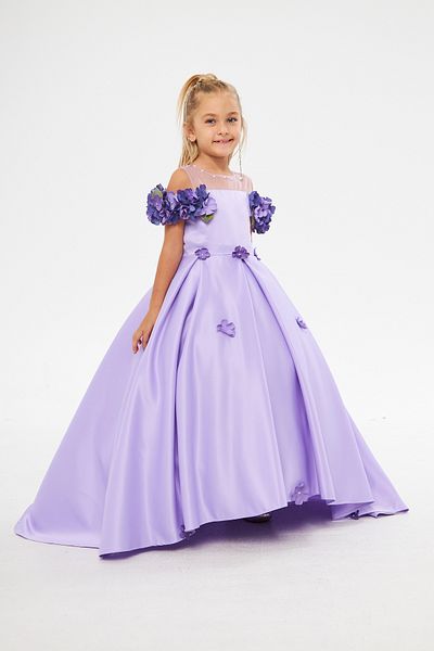 zühre balaban Lilac Floral Girl's Evening Dress