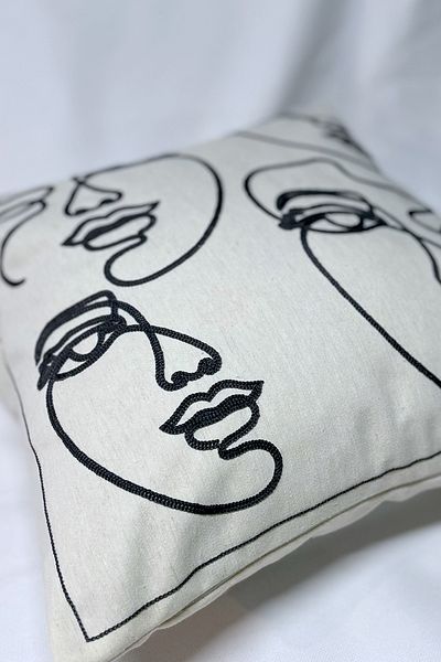 Filamente Husă de pernă boemă cu model cu pumn real cu design special, bej