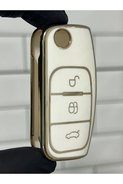 BARKAS ELEKTRONİK Ford Focus Fiesta Mondeo Courier B-max C-max Galaxy Switchblade Nano Key Case White
