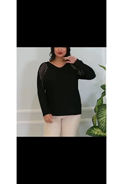 Lux Home Istanbul V-neck Shoulders Angel Wings Jewelled Blouse