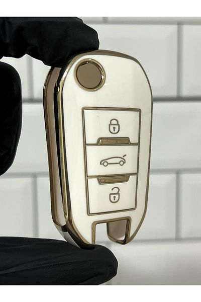 BARKAS ELEKTRONİK Peugeot 301 308 3008 508 Expert Partner Rifter Switchblade Nano Key Case 3 Buttons White