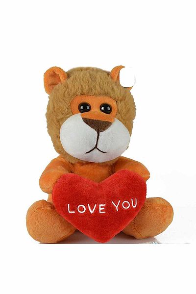 Kids PLUSH LION WITH HEART 20 CM ZH78403