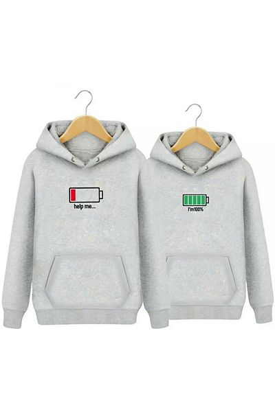 Mythologie Φούτερ Charge Couple Combination - Γκρι εμπριμέ κουκούλα oversize