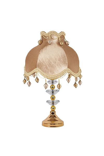 Dekovien Vintage Velvet Lampshade - Gold Colored Pompom Crystal Foot Covering AB10141