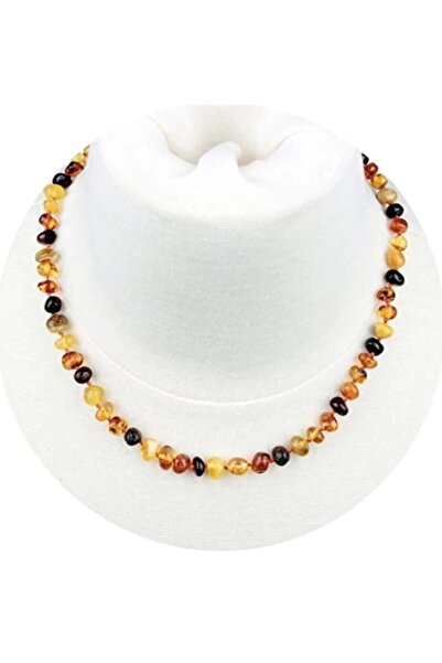 Dkm Damla Kehribar Market Yetişkin Kadın Kehribar Kolyesi 44-46 Cm