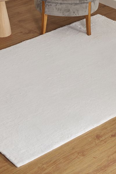 Kaşmir Halı Kasmir Rugs 7/24 Premium Faux Fur Rug, 120cmx180cm, White