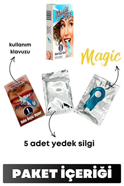 Magic Kit Nanoteknolojik Özel Süngerli Diş Temizleme Beyazlatma Süngeri Aparatı 5'li Paket
