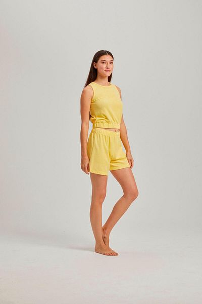 Pamuk & Pamuk Viscose Women's Shorts Set - Yellow Thick Straps