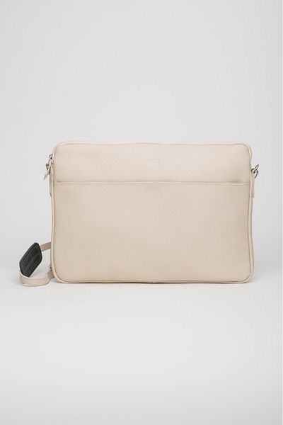MELAMS Laptop, tabletă și servietă Margaret unisex din piele naturală cu fermoar, cu curea de umăr și dispozitiv de fixare de mână