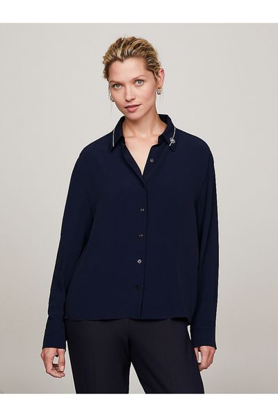 Tommy Hilfiger Navy blue Women Shirts Styles, Prices - Trendyol