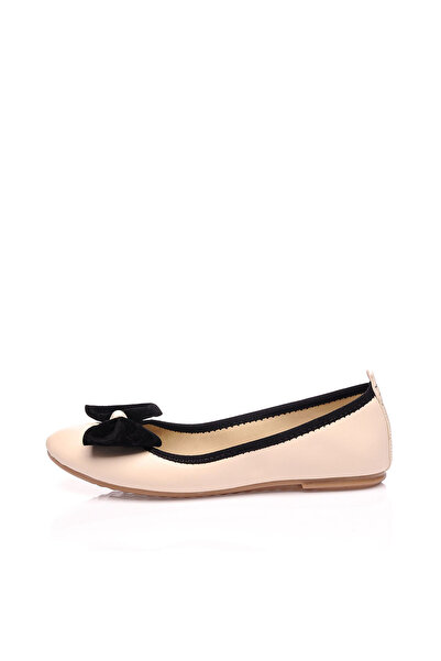 JustBow Women's Daily Beige Ballerinas