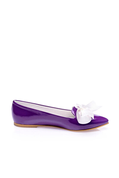 JustBow Women's Daily Purple Ballerinas