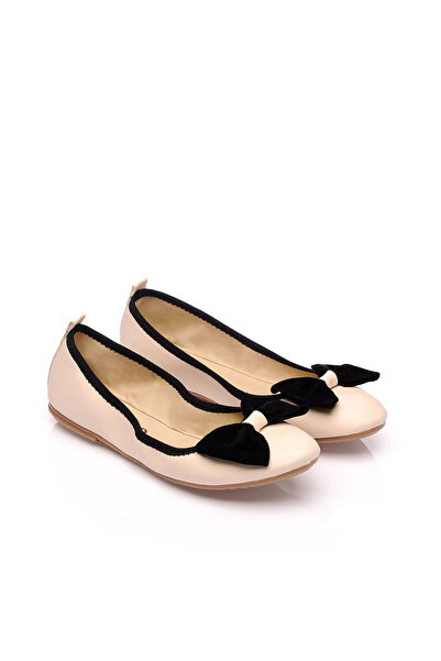 JustBow Women's Daily Beige Ballerinas