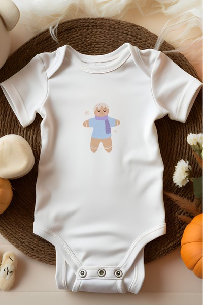 bebek perisi بدلة أطفال مطبوعة على شكل رجل الكوكيز مصنوعة من القطن العضوي بنس...