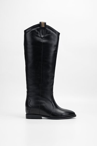 Valmenti Kadın Siyah Hakiki Deri Çizme