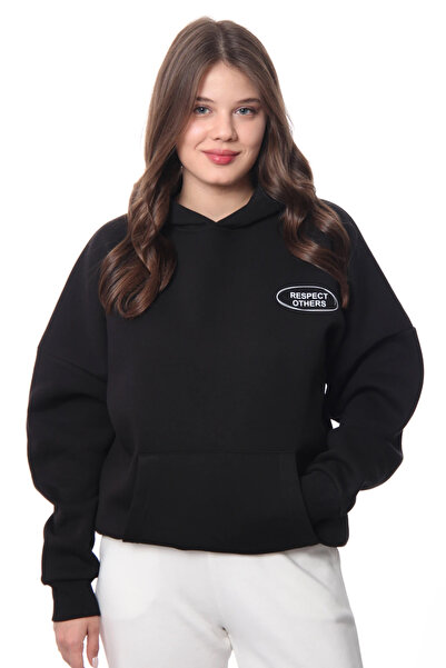 Coredra Hanorac oversize pentru femei - negru