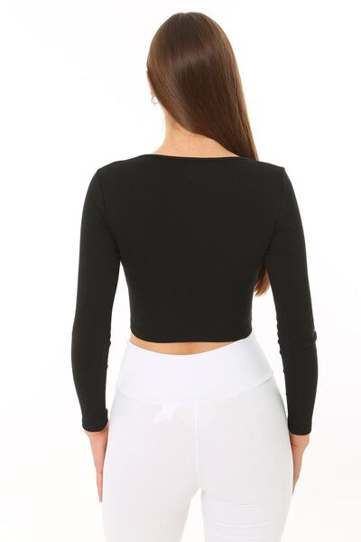 İmpavido COPY - Crop cu mânecă lungă pentru femei, țesătură pentru camisole